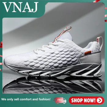 VNAJ גברים מזדמנים נעלי ספורט האביב ספורט פנאי אופנה גובה הגדלת זוג נעליים חוצות רשת נעלי גברים שרוכים נעליים