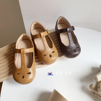 23 קוריאני משובח נעלי עור בנות רך הבלעדי חלול רדוד הפה רך הבלעדי הנסיכה נעליים נוחות תכליתי אופנה נעליים