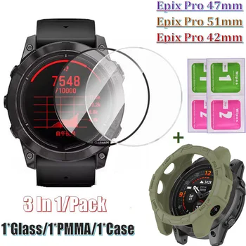 שעונים כיסוי מגיני במקרה של Garmin Epix Pro 47/51/42mm שעון חכם, צמיד זכוכית הסרט PMMA המסך garmin מסגרת לוח