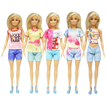 חדש Kawaii 8 פריטי אופנה בגדי ילדים צעצועים משלוח חינם דולי השמלה אביזר עבור ברבי DIY ילדה יום הולדת מתנה לחג המולד