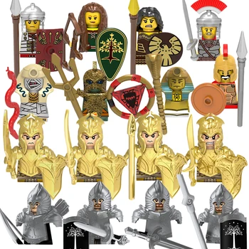 ימי הביניים דמויות אבני הבניין הרומית חיילים ספרטנים גיבורים האלפים שומר הפרעונים אמא גמדים לוחם סרט בובות לבנים