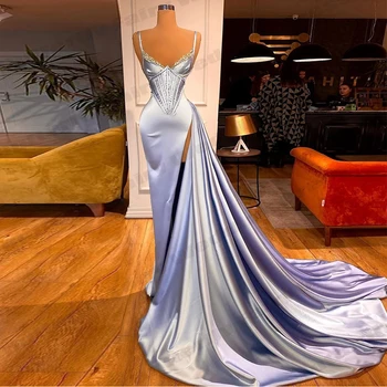 סקסי ללא משענת שסף Suspender רשמי שמלות ערב מוצקים גבוהה המותניים סיום שמלות אלגנטיות שמלות ערב עבור נשים חדש 2023