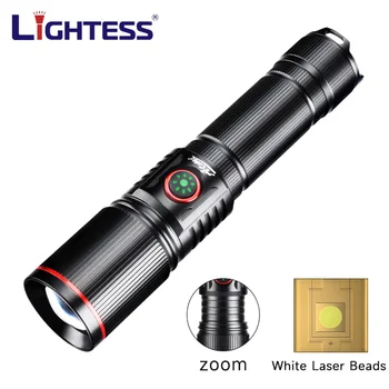 LIGHTESS חזק פנס לבן לייזר אולטרה בהיר ארוך טווח הלפיד 6 Moeds תאורה טעינת USB LED גבוהה חשמל מנורת חירום