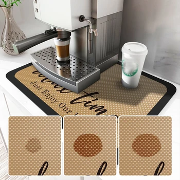 קפה מזרן סופר סופג ייבוש שטיח במטבח מכונת קפה שטיח יבש מהירה שירותים ניקוז משטח אביזרים לבית מחצלת סיליקון