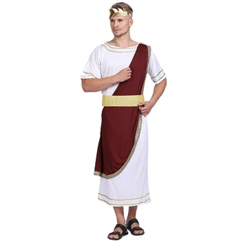 דלוקס למבוגרים היוונית העתיקה הרומית טוגה ליל כל הקדושים של גברים קיסר Cosplay תלבושות הקרנבל חג הפסחא חג פורים בהידור