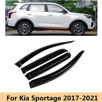 עבור Kia Sportage R 2017 2018 2019 2020 2021 אקריליק שחור המכונית בצד החלון מגן השומר פתח סוככים מקלטים שמש גשם השומר