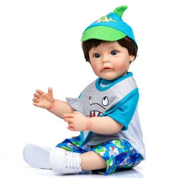 סנדי 55CM גוף מלא סיליקון מחדש ילד פעוט, סו-סו-יד מפורט הציור עמיד למים צעצוע לילדים