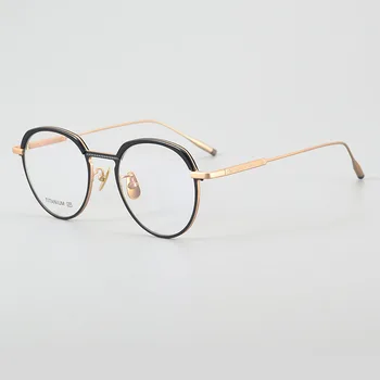 פולוקס סיבוב מסגרת למשקפיים לנשים אור אולטרה טיטניום יפני בעבודת יד רטרו אמנותי גברים המשקפיים של קוצר ראיה גדולה הפנים