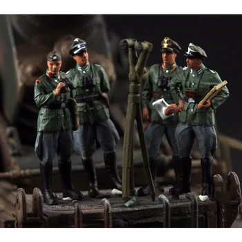 בקנה מידה 1/72 גרמניה הקרב מפקד 4pcs חיילים נתוני פעילות דגם צעצוע DIY זירת אביזר אוסף הבובות להציג מתנה