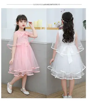 יוקרתי בנות שמלת נסיכה קטנה של בנות להתלבש בבגדים חדשים קיץ לילדים אופנתי רשת חצאית, הגירסה הקוריאנית Pomped חצאית