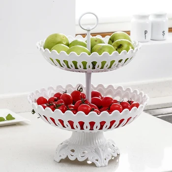 משק בית רב-שכבתיים צלחת פירות השולחן קערה יצירתי מודרני בסגנון נורדי חטיף צלחת פירות סלסלת הסכו 