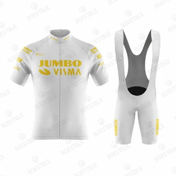 2023 הצוות החדש ג 'מבו Visma הקיץ רכיבה על אופניים ג' רזי קבע TDF שרוול קצר בגדי אופני כביש חולצה חליפה MTB מכנסיים ללבוש יוקרתי ומתקדם