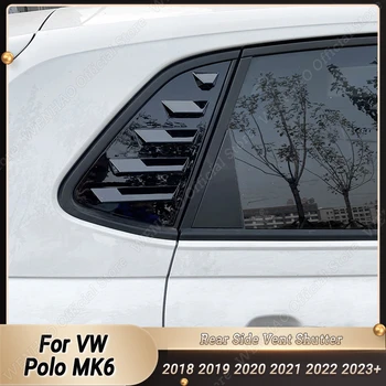 ABS אחורי לרכב חלון תריס כיסוי עבור פולקסווגן פולו MK6 2018-2023+ שחור מבריק מדבקות צוהר קישוט שונה אביזרים