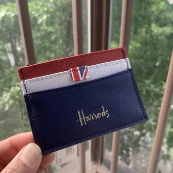 קלאסית הים מסוגנן מיני כרטיס אשראי זהב הדפסת לוגו נסיעות נרתיק חדש קטן עור PU חיל הים בבריטניה כרטיס התיק