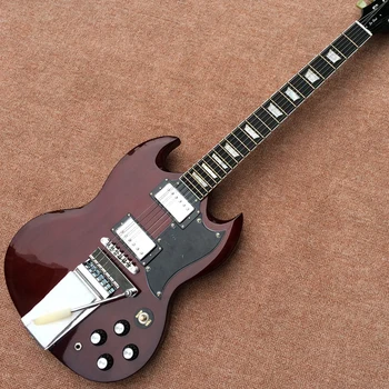 G400-גיטרה חשמלית עם מערכת טרמולו, רוזווד סקייט אצבעות, יין אדום צבע, כרום חומרה, משלוח חינם