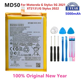 100% מקוריים MD50 הסוללה 5000mAh עבור Motorola MOTO G Stylus 5G 2021/XT2131/G Stylus 2022 טלפון סוללות+כלים