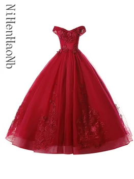 יוקרה תחרה אדומה מסיבת Vestidos 15 Anos בציר שמלת נשף הטקס שמלות 18 צבעים שמלת קינסאנךרה