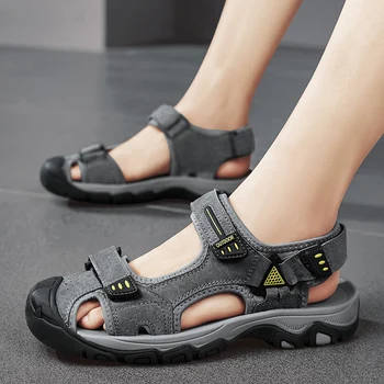 גברים אופנה סנדלים 2023 קיץ סנדלים חיצוניים מזדמנים נעלי הליכה ההר סנדלים נוחים החלקה כפכפים חוף סנדלים