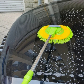 לשטוף את המכונית מברשת עם ידית ארוכה שניל לשטוף את המכונית מברשת רכה כביסה מגב גמיש טלסקופי לשטוף את המכונית מגב H9EE