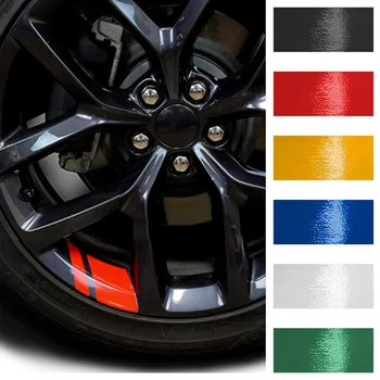 6Pcs צבעוני גלגל אנטי-התנגשות רעיוני מדבקות עם לילה אורות אזהרה נהיגה בטוחה anti-scratch רכב קישוט הקלטת