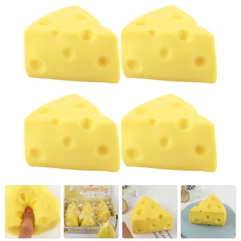 4 יח ' מיני צעצוע מיני גבינה לחץ צעצוע חושי צעצועים לילדים אלסטי שחרור מתח מקסים לסחוט Tpr מבוגרים הילד