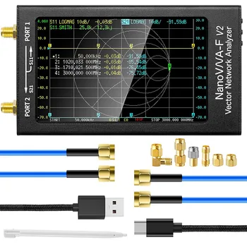 F-V2 וקטור Network Analyzer 50KHz-3GHz אנטנה מנתח HF VHF UHF VNA 4.3 אינץ ' עם 5000MAh