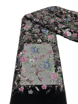 חדש כבד חרוזים פאייטים תלת מימדי רקמה, תחרה, יוקרתיות אופנה סלבריטאים cheongsam שמלת 5 מטר