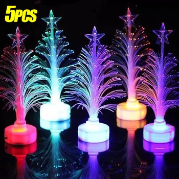 1/5Pcs צבעוני LED סיבים אופטיים לילה אורות פלאש חג המולד מנורת לילה חג המולד מתנה קישוטי בית אור מנורות שולחן קישוטים