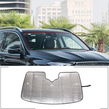 עבור מרצדס GLE 2020-2023 המכונית חזית זכוכית אנטי UV שמשיה אלומיניום כסוף הפנים המכונית הגנה אביזרים