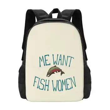 אני רוצה דג נשים, תיקי בית ספר לנערות מתבגרות מחשב נייד תיקי נסיעות נשים רוצות אותי דגים פחד לי דגים נשים דיג מם