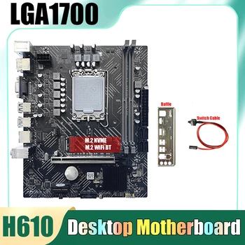 H610 לוח אם+החלפת כבל+לבלבל LGA1700 DDR4 PCIE 16X Gigabit LAN עבור G6900 G7400 I3 12100 I5 12500-12 CPU